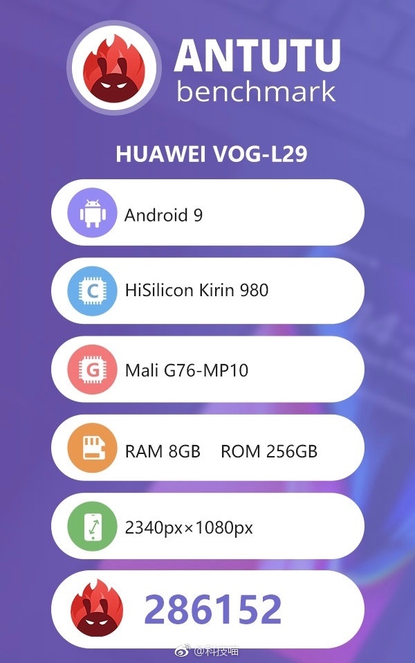 Huawei P30 Pro VOG L29 AnTuTu listing 1